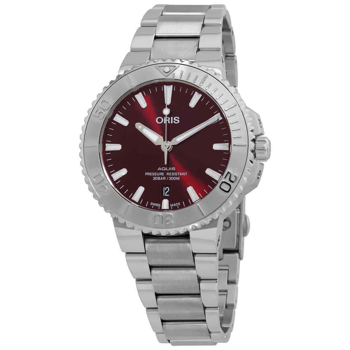 Oris Aquis Automatic Red Dial Men`s Watch 01 733 7766 4158-07 8 22 05PEB