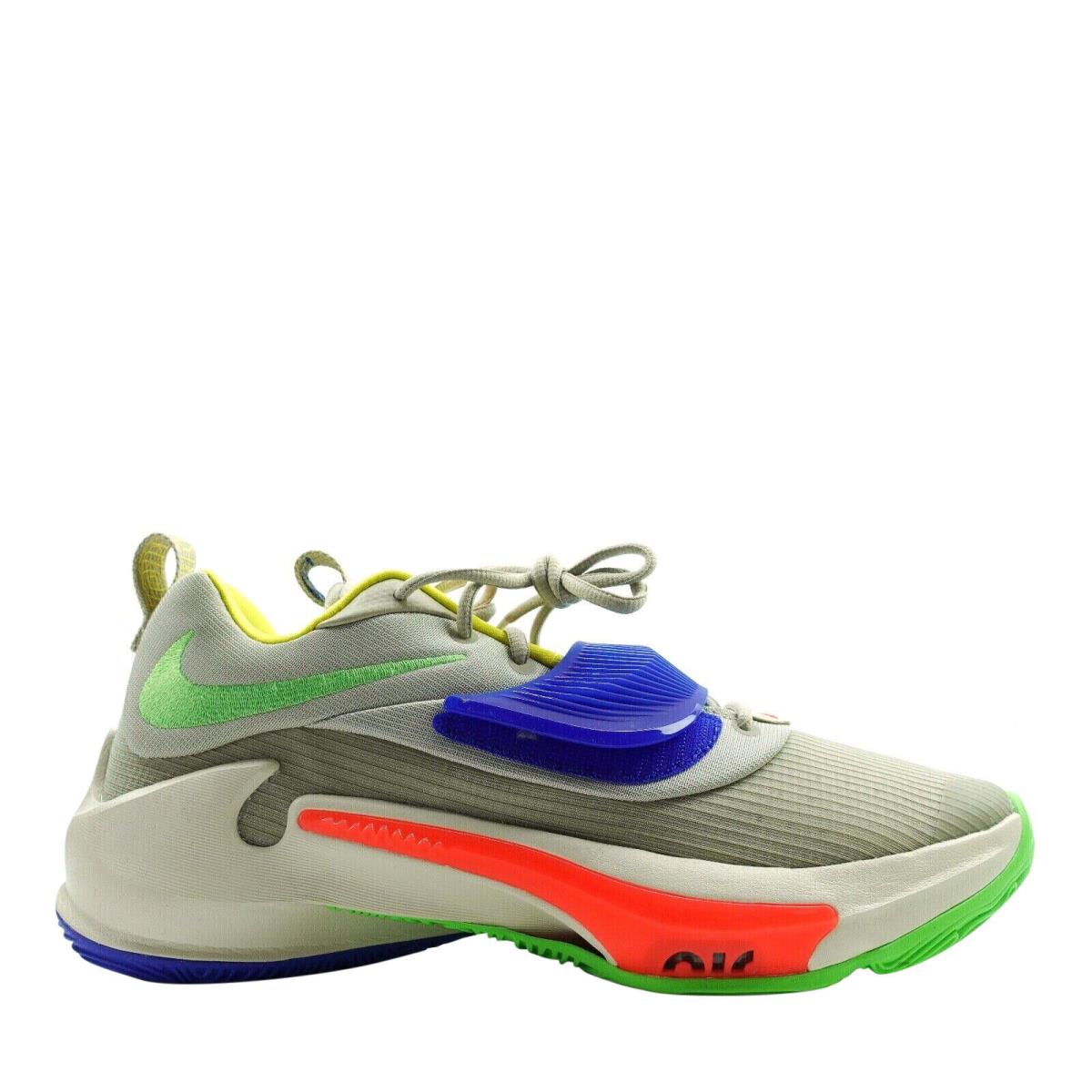 Men`s Nike Zoom Freak 3 Lt Stone/bright Crimson/racer Bl-grn Strike DA0694 - Light Stone/Bright Crimson/Racer Blue-Green Strike