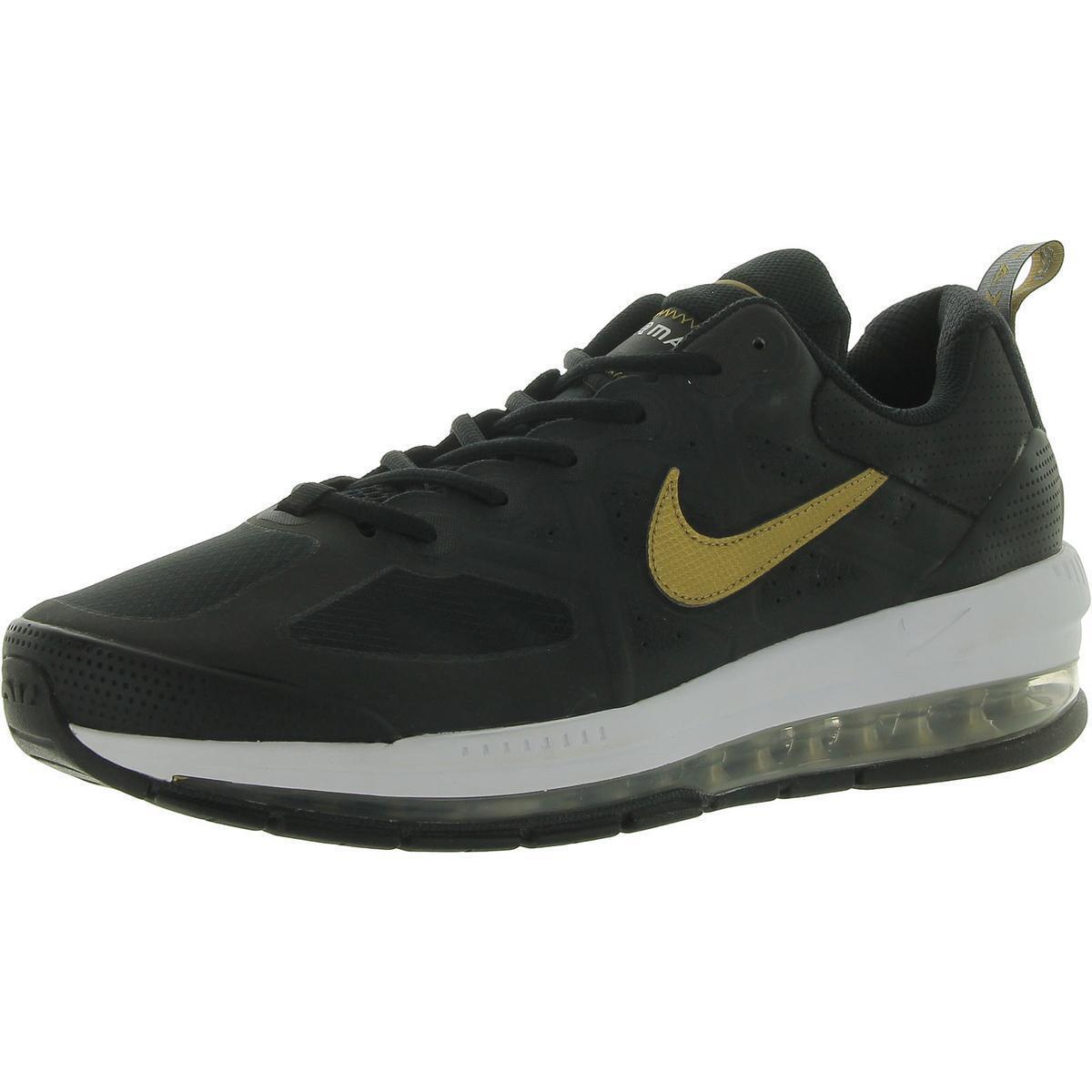 Nike Mens Air Max Genome Black Gym Running Training Shoes 11.5 Medium D 2865 - Black/Gold/White