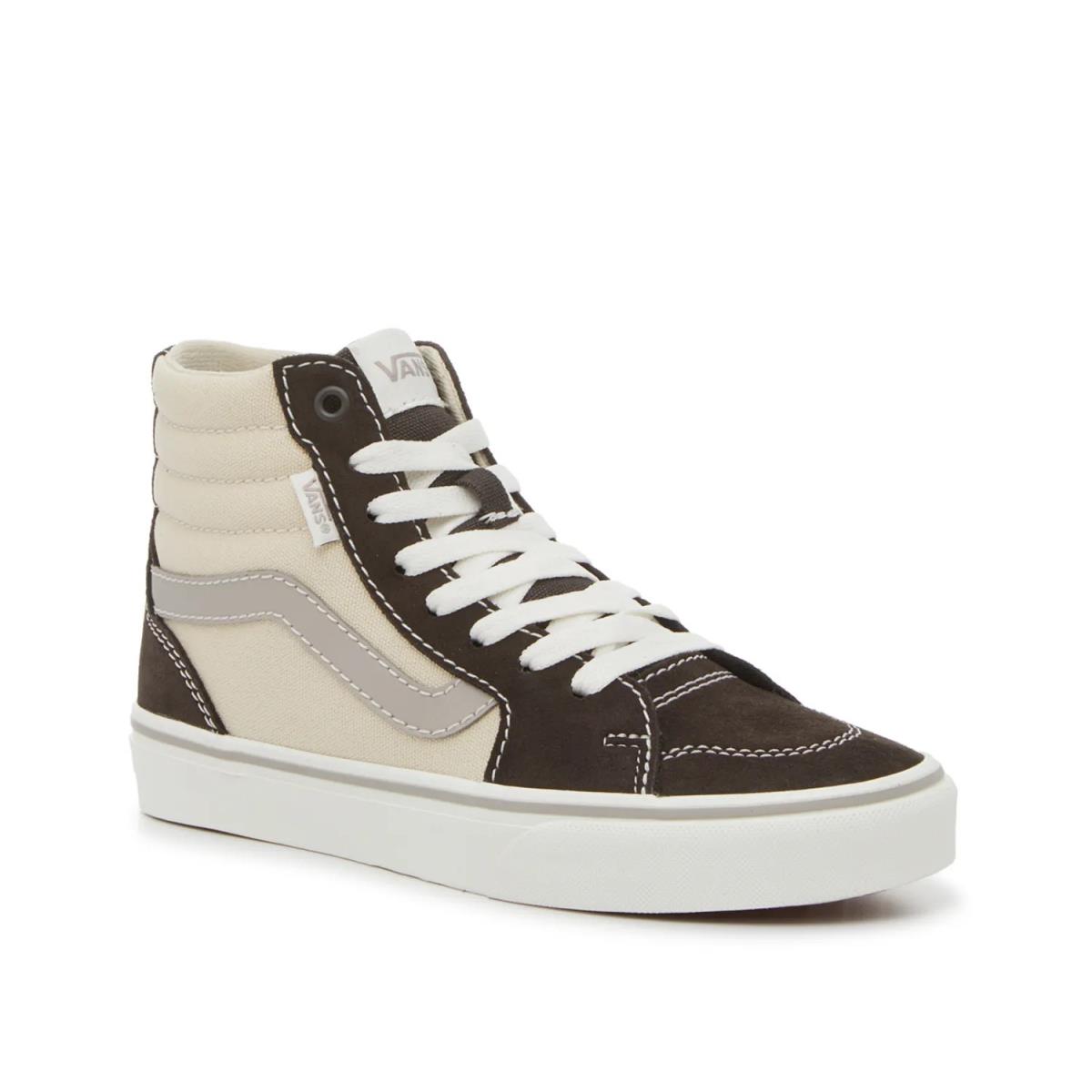 Woman`s Fashion Sneakers Vans Filmore High - Coffee Brown/Marshmallow Beige