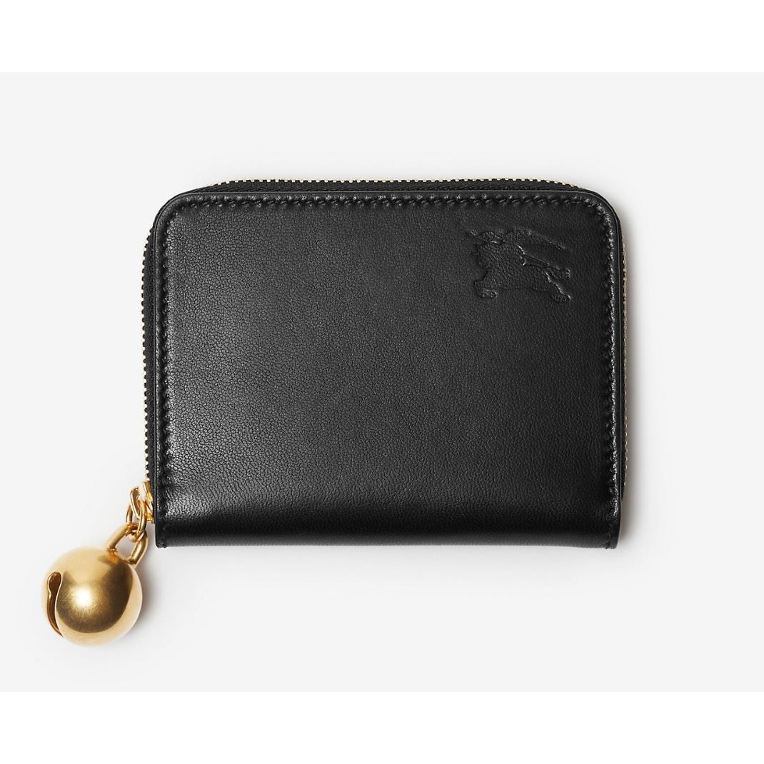 Burberry Ekd Black Leather Zip Wallet