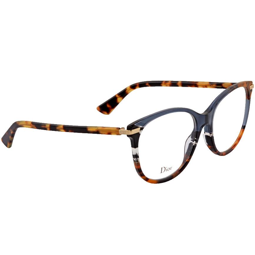 Dior Demo Optical Frame Eyeglasses DIORESSENCE11 Jbw 53 Blue Havana