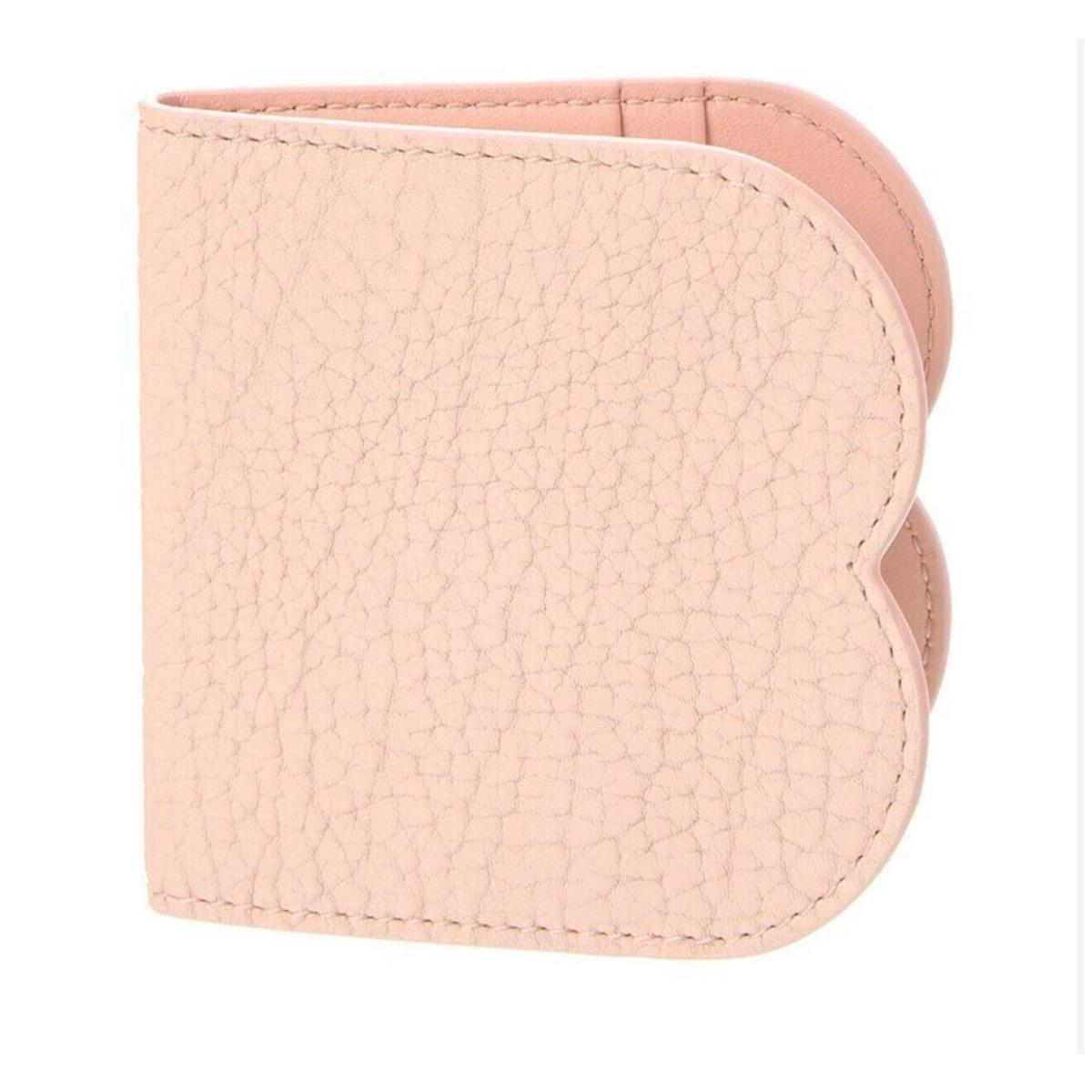 Burberry B-shaped Unisex Chess Blush Pink Leather Card Holder