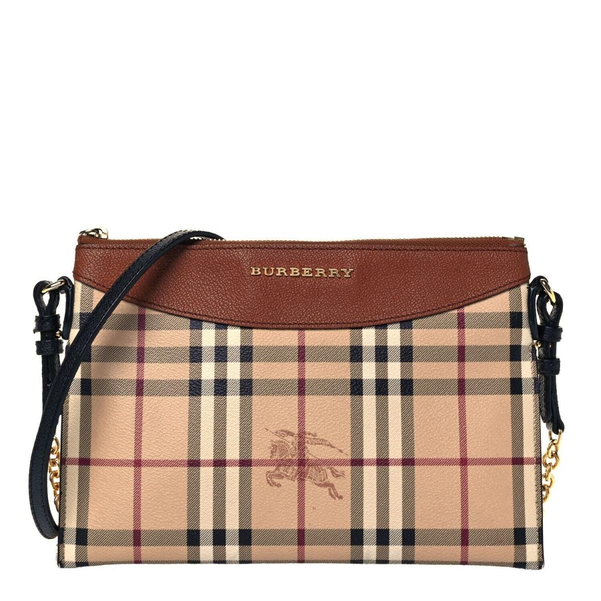 Burberry Haymarket Check Derby Peyton Crossbody Clutch Bag