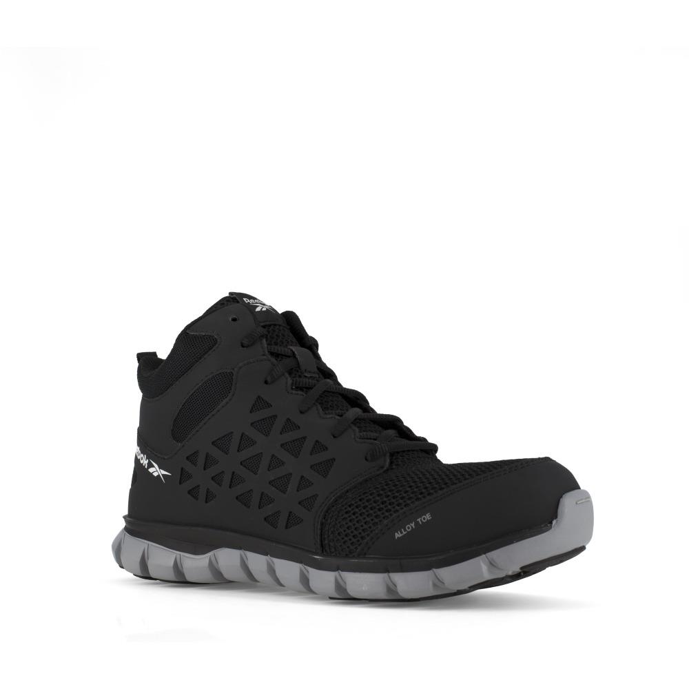 Reebok Work Men`s Sublite Cushion Alloy Toe Esd Athletic Mid Cut Work Shoe Black 13 WIDE