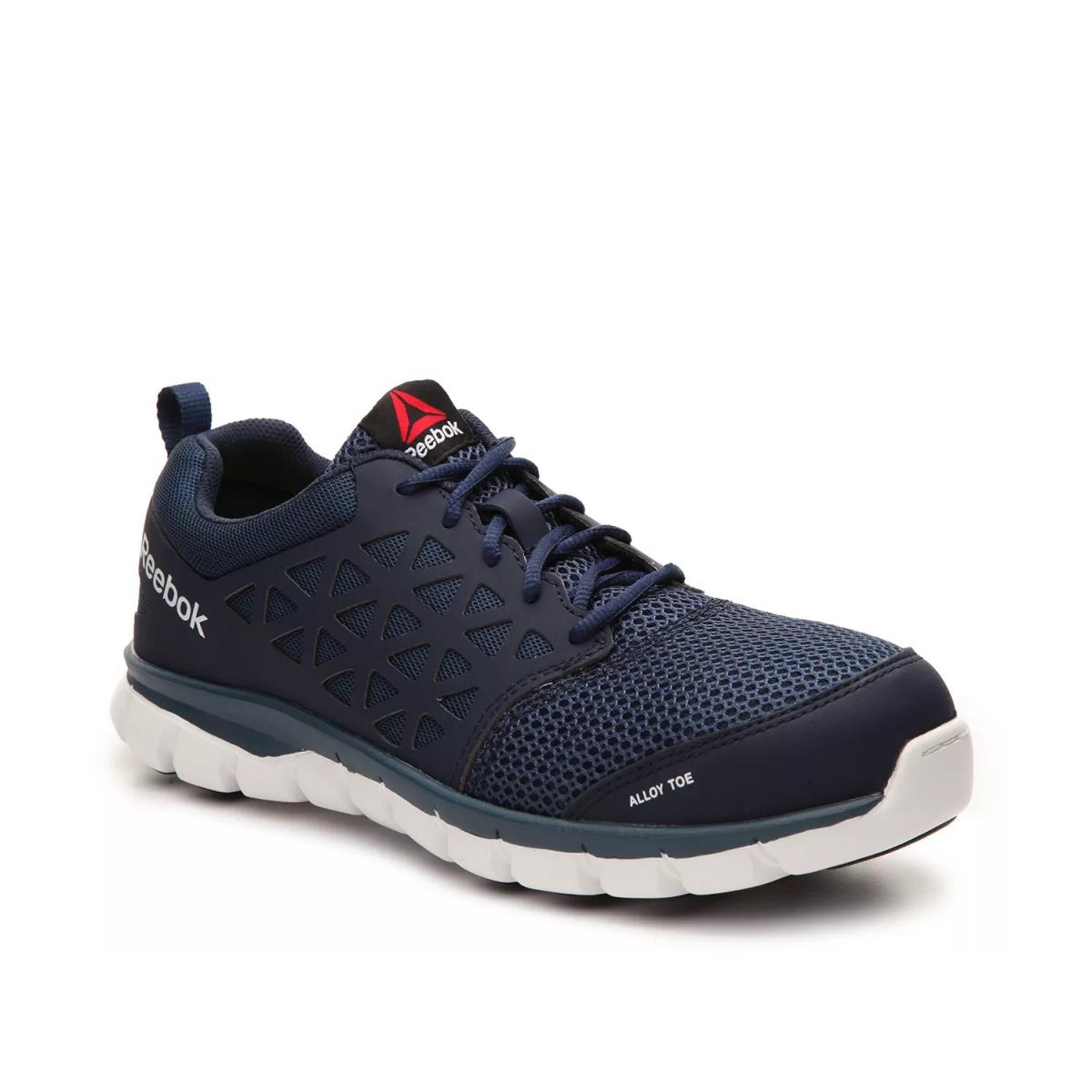 Man`s Athletic Sneakers Reebok Work Sublite Cushion Alloy Toe Work Shoe - Navy