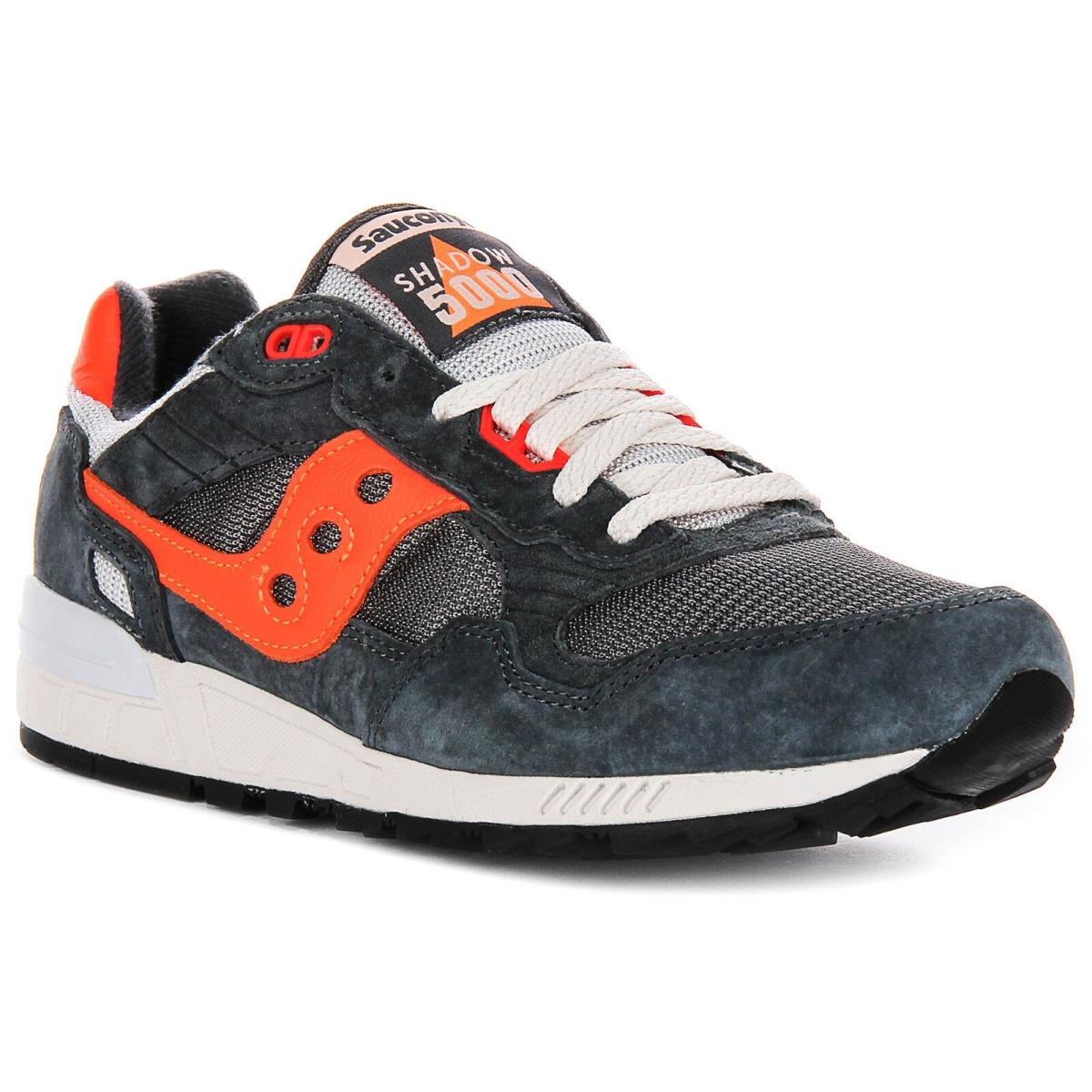 Saucony Shadow 80s Soft Touch Suede Mesh Mens Sneakers Grey Orange US 8 - 13 - GREY ORANGE