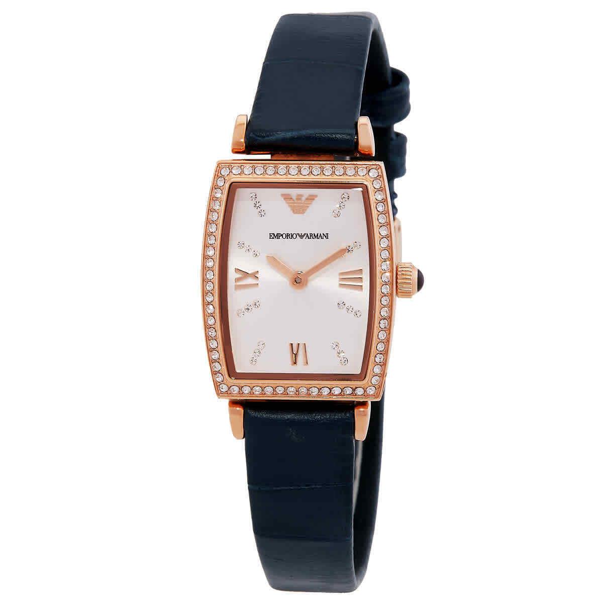 Emporio Armani Quartz Crystal White Mop Dial Ladies Watch AR11469