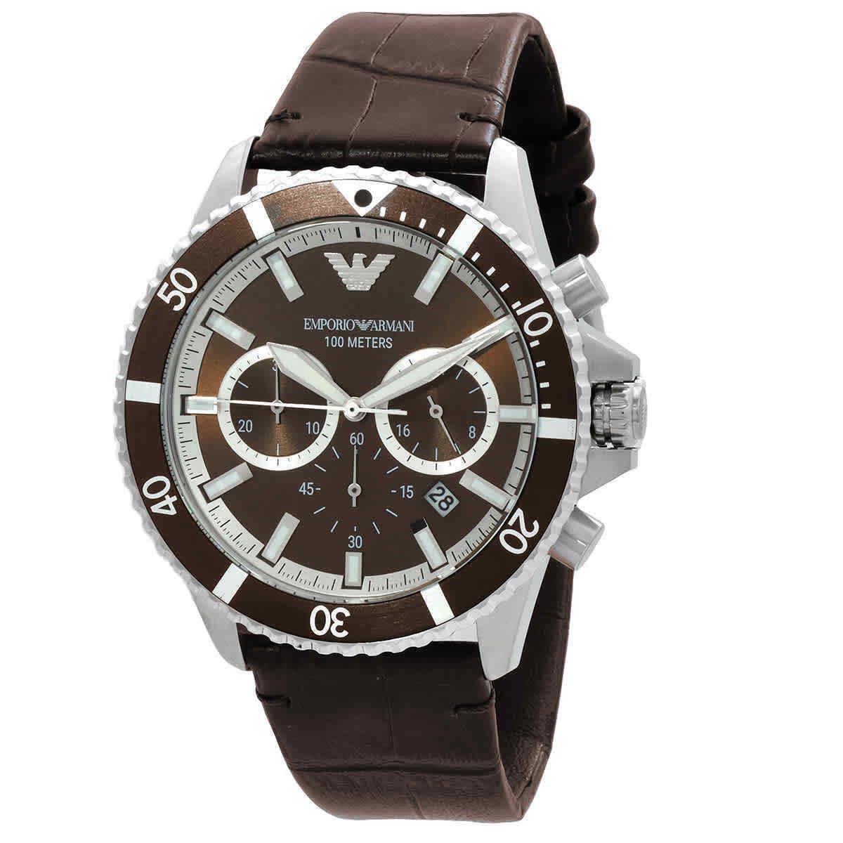 Emporio Armani Chronograph Quartz Brown Dial Men`s Watch AR11486