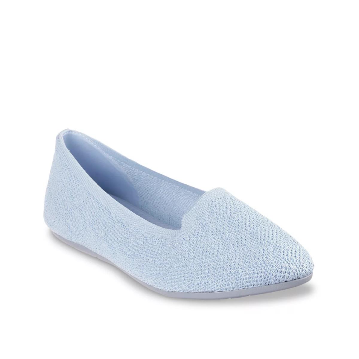 Woman`s Flats Skechers Cleo Smoking Flat - Light Blue