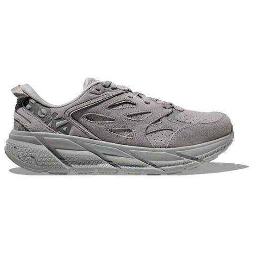 Hoka One One Clifton L Suede 1122571-LLTN Women`s 11.5 Gray Running Shoes TF1919