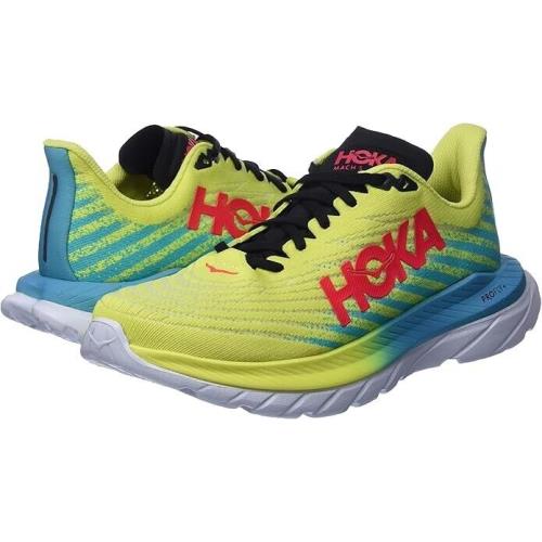 Hoka One Mach 5 Men`s Evening Primrose Scuba Blue- Multi Size