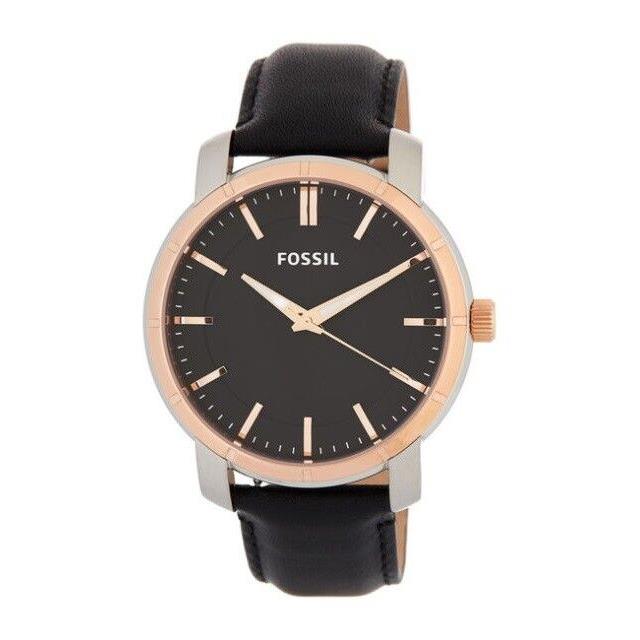 Fossil BQ1286 Men`s Lance Black Dial Black Leather Strap Watch