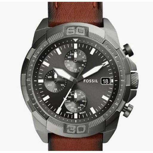 Fossil - Men`s Bronson Quartz Stainless Steel Chronograph Watch Smoke/brown