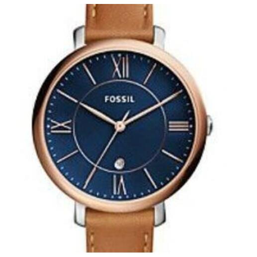 Fossil - Women`s Jacqueline Brown Leather Strap Watch Blue/brown 36mm