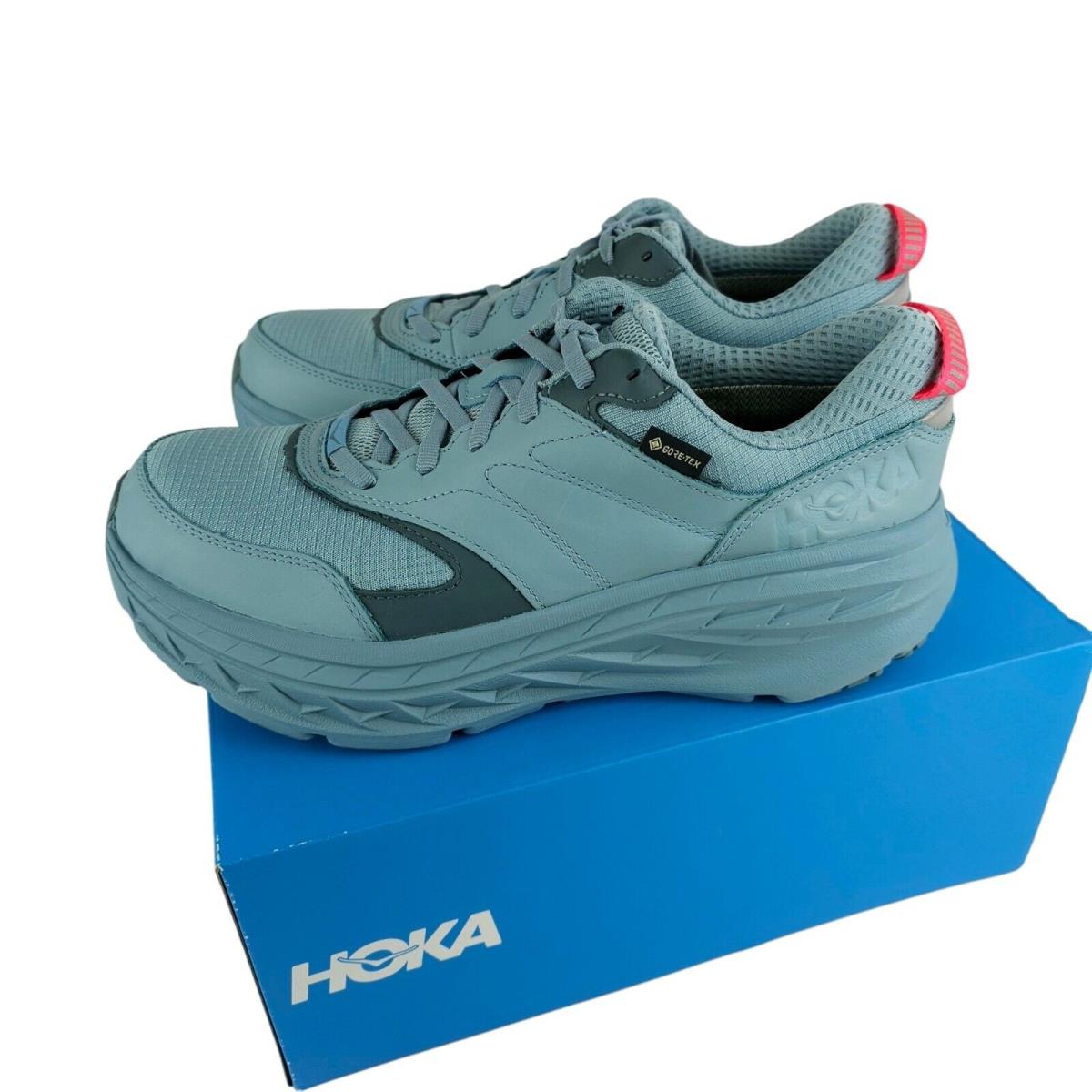 Hoka Bondi L Gtx Gore-tex Hiking Walking Shoes Sbgb Stone Blue Men`s 9