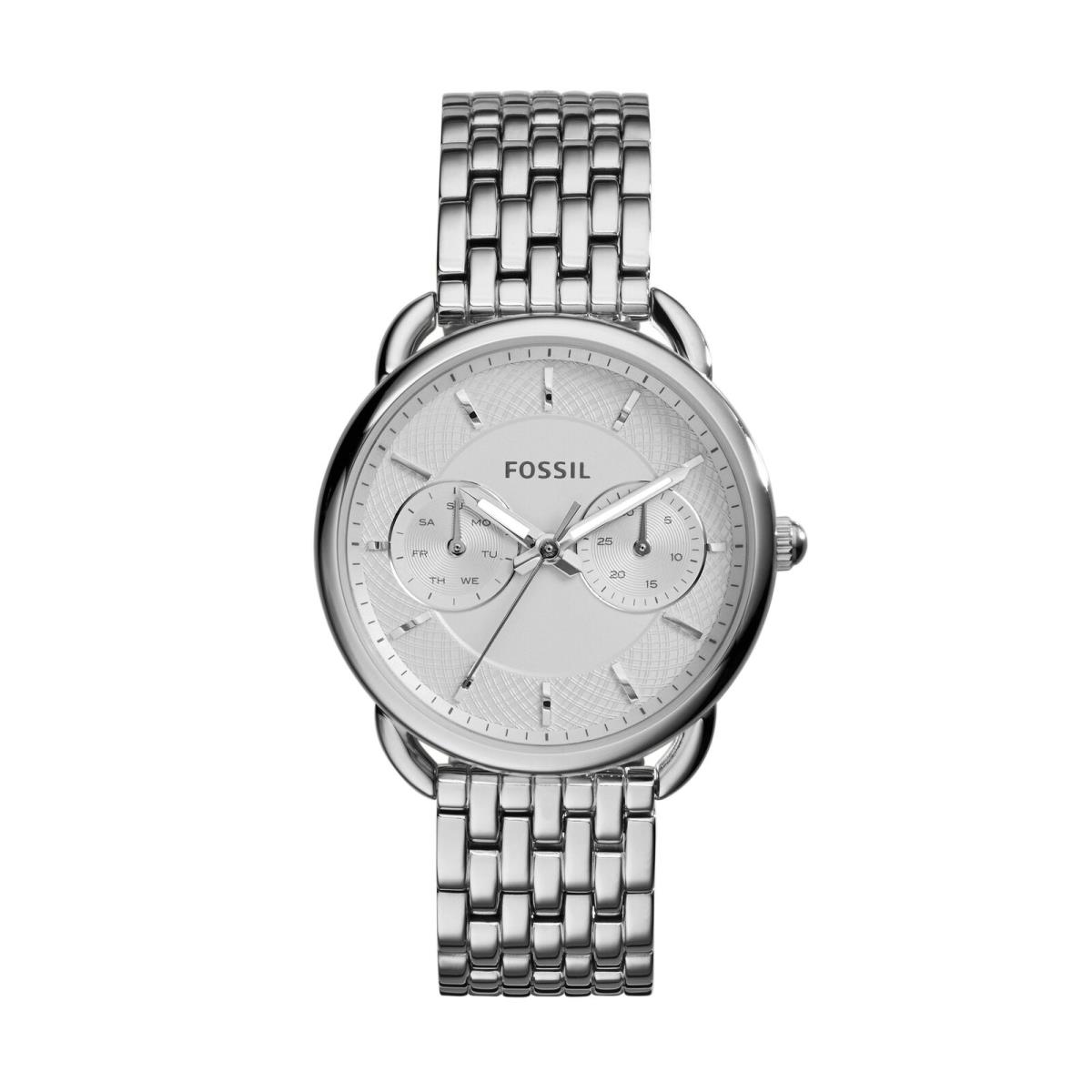 Fossil Women`s Tailor Silver Tone Stainless Steel Watch Style: ES3712 - Dial: White, Band: Silver, Actual: Silver