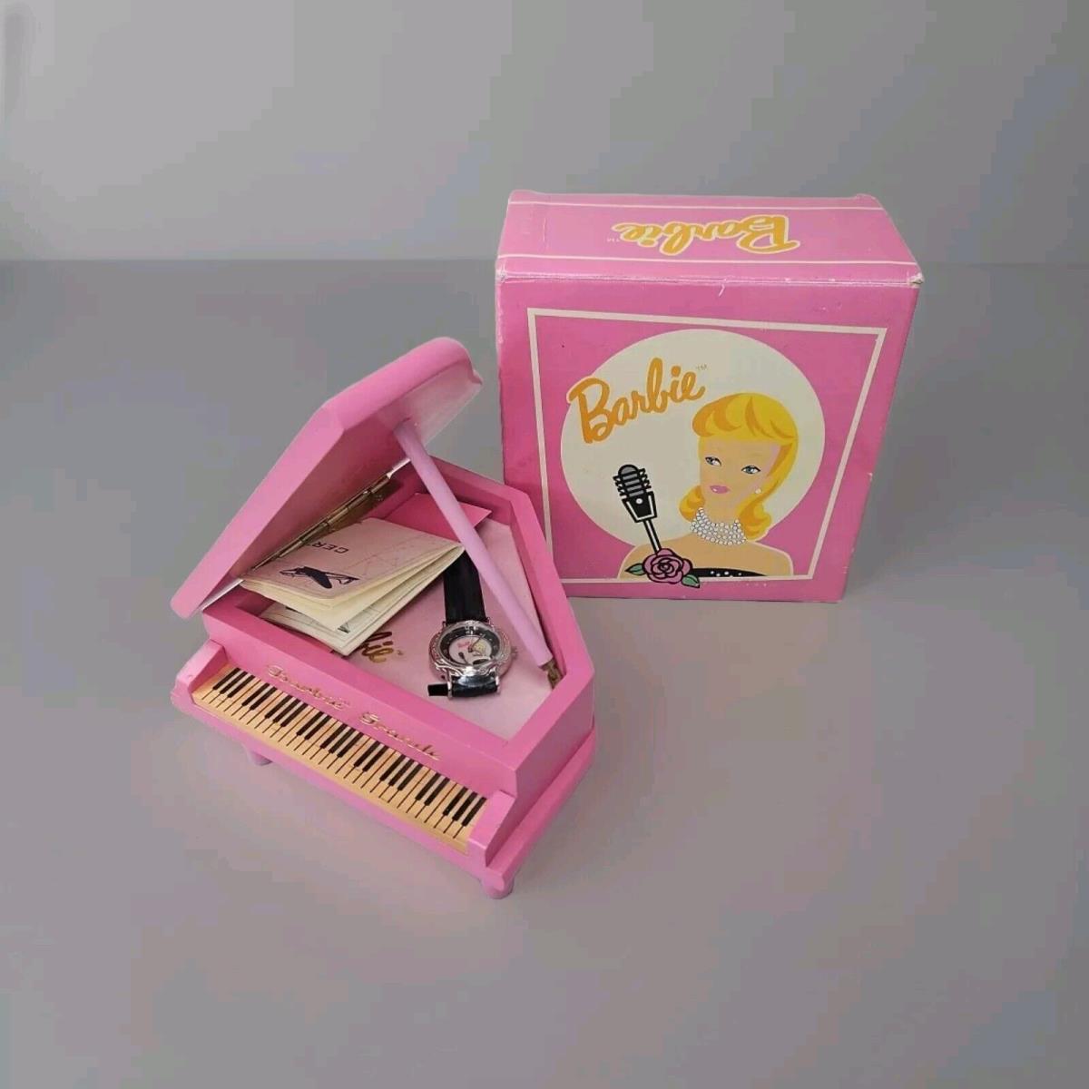 Vintage Barbie Solo IN The Spotlight Fossil Watch 1995 Pink Piano Tags Works