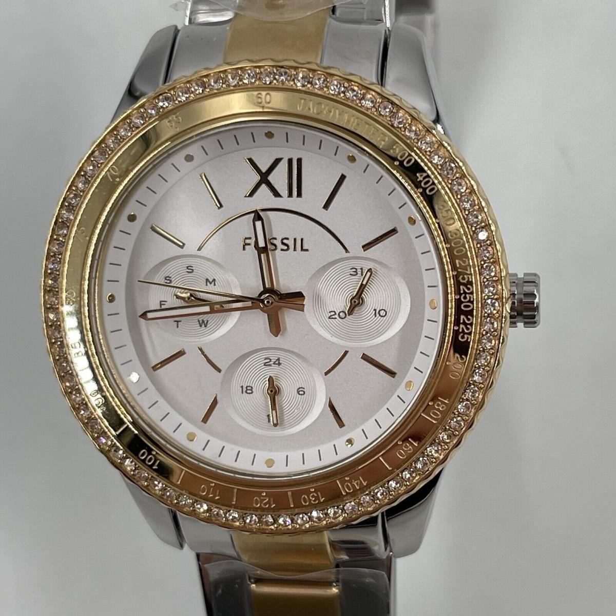 Fossil Stella Sport Women`s s Multifunction Two-tone Stainless Steel Watch