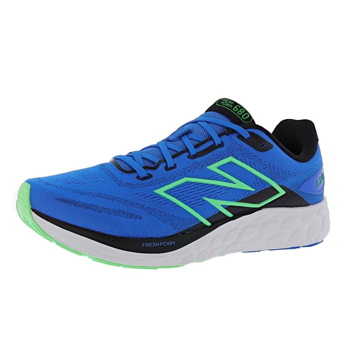 New Balance Men`s 680 v8 M680LB8 2E Wide Width Running Shoes BLUE OASIS / LIME LEAF / BLACK