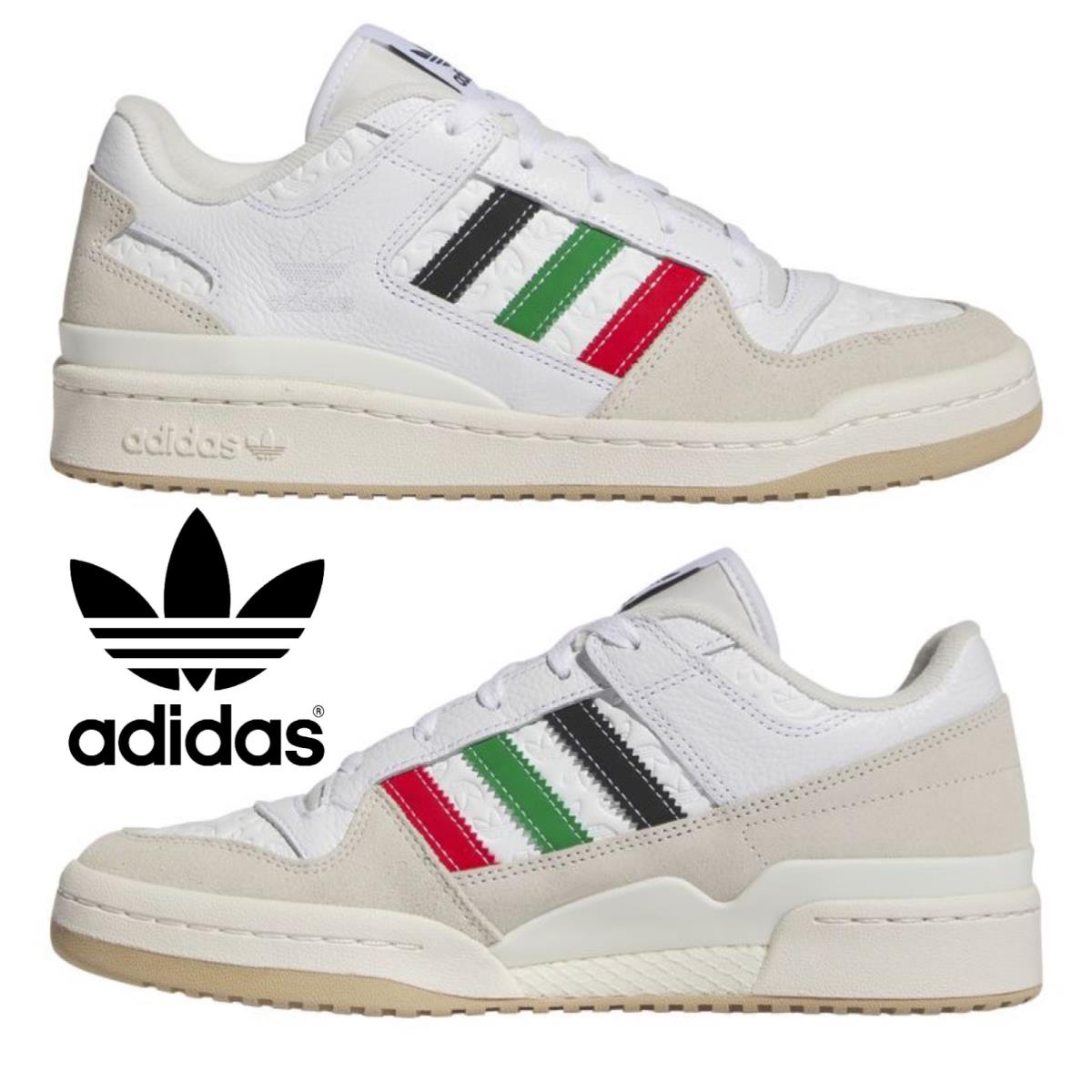 Adidas Originals Forum Low CL Men`s Sneakers Comfort Sport Casual Shoes White - White, Manufacturer: Green/White/Red