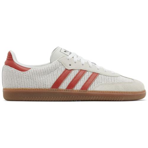 Adidas Originals Samba OG Crystal White Preloved Red Gum IG1380 Men - Crystal White / Preloved Red / Gum M2