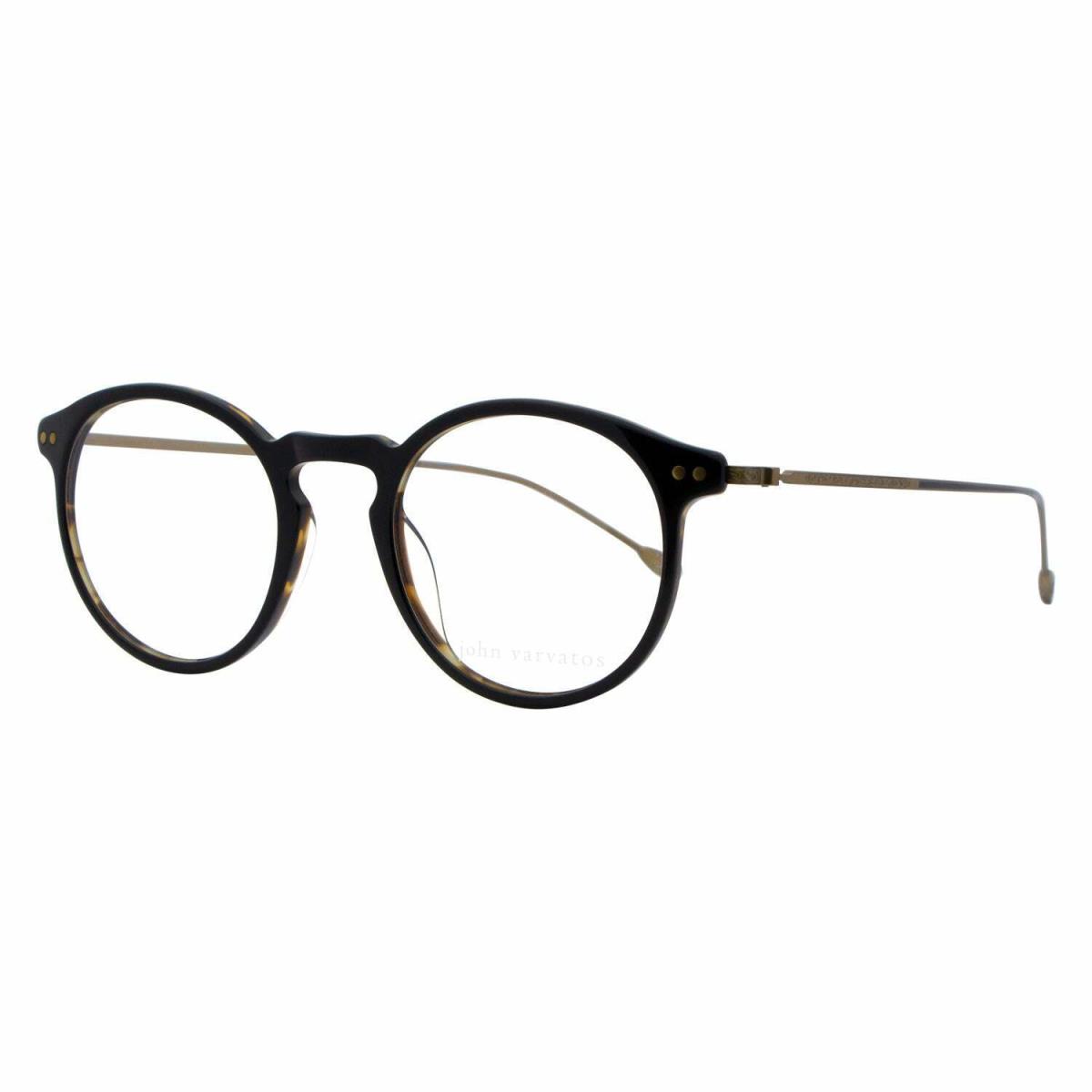 John Varvatos Round Eyeglasses V377 Black 48mm 377