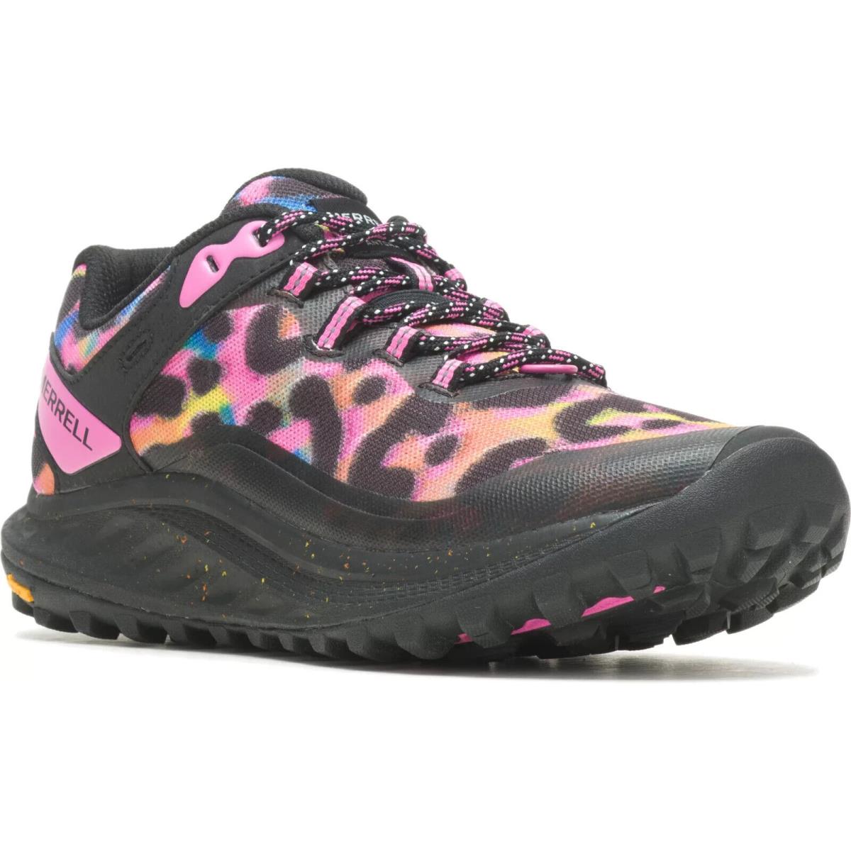 Merrell Z70104 Womens Black Rainbow Leopard Antora 3 Leopard Sneakers Size 8.5 M - Black