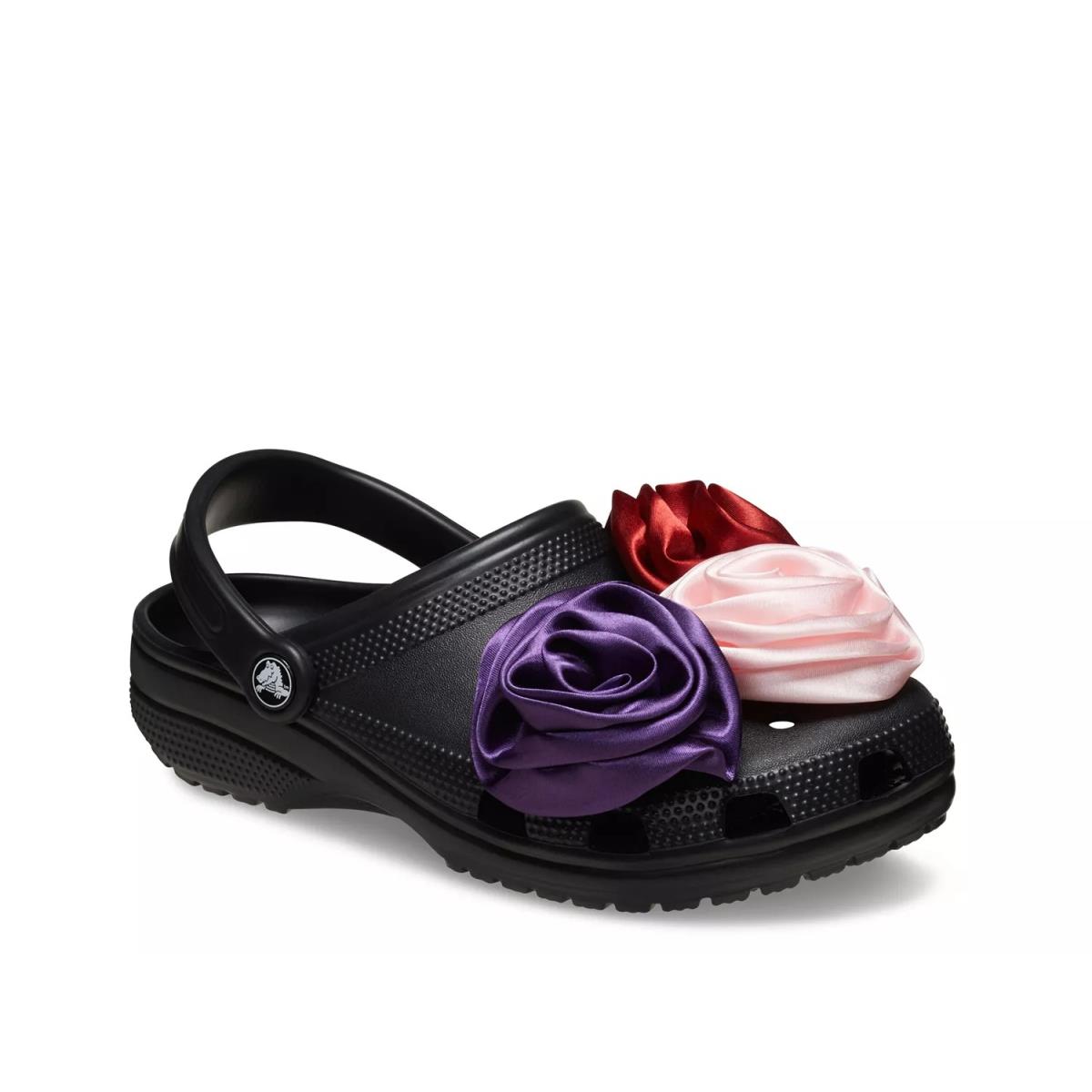 Woman`s Clogs Crocs Classic Rosette Clog Black/Multicolor