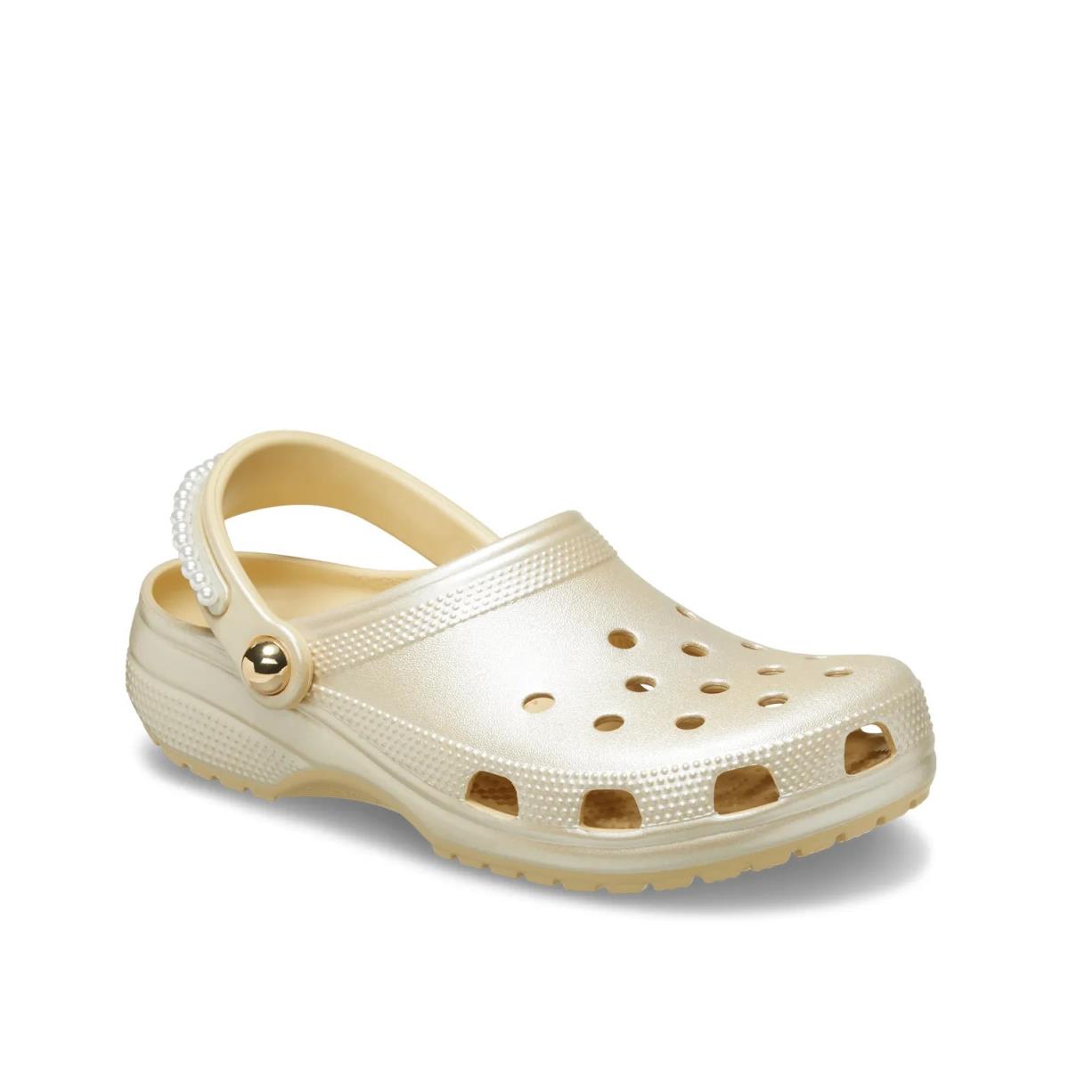 Woman`s Sandals Crocs Classic Pearl Strap Clog Platinum