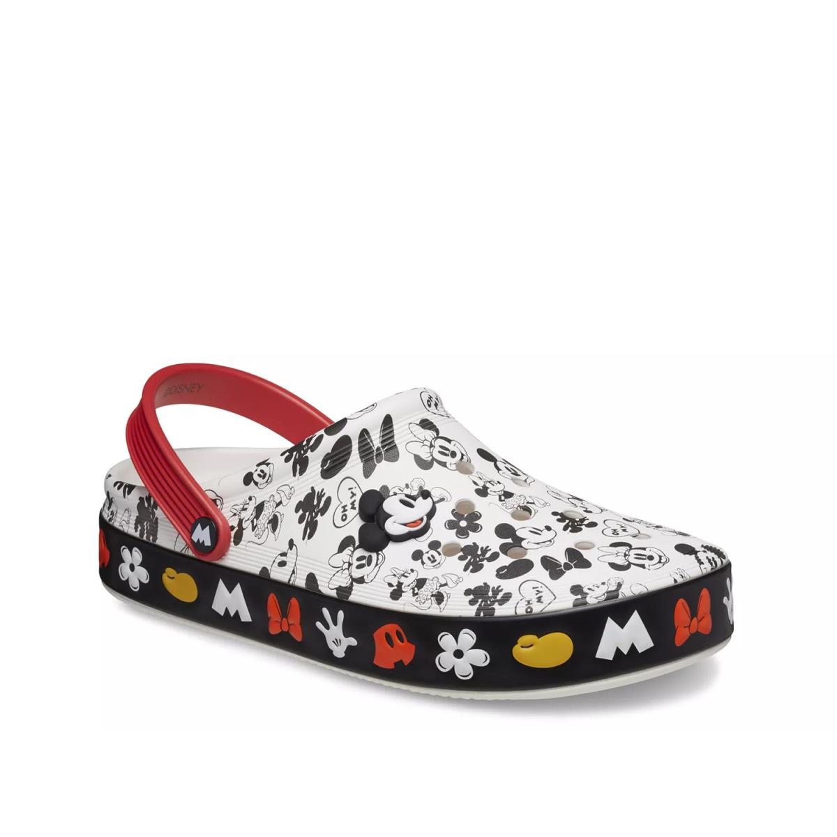 Woman`s Sandals Crocs Mickey Off Court Clog White/Red/Black Mickey Mouse Print
