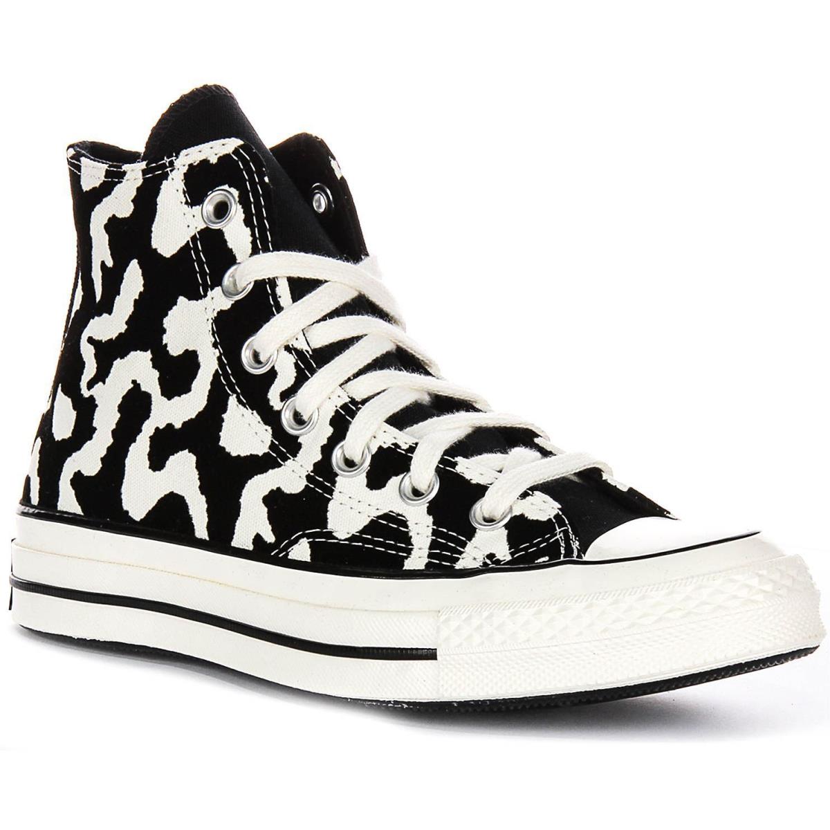 Converse A12350C Chuck 70 Leopard Hi Top Womens Trainer Black White US 4 - 10 - BLACK WHITE