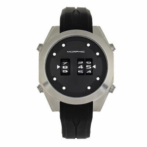 Morphic M76 Series Drum-roll Strap Watch - Silver/black