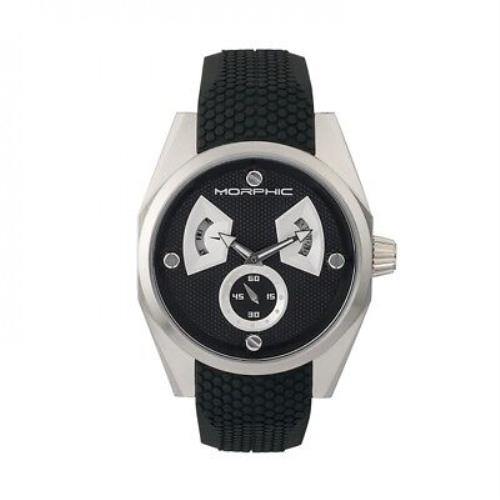 Morphic M34 Series Black Dial Silver Men`s Watch with Day Date MPH3402