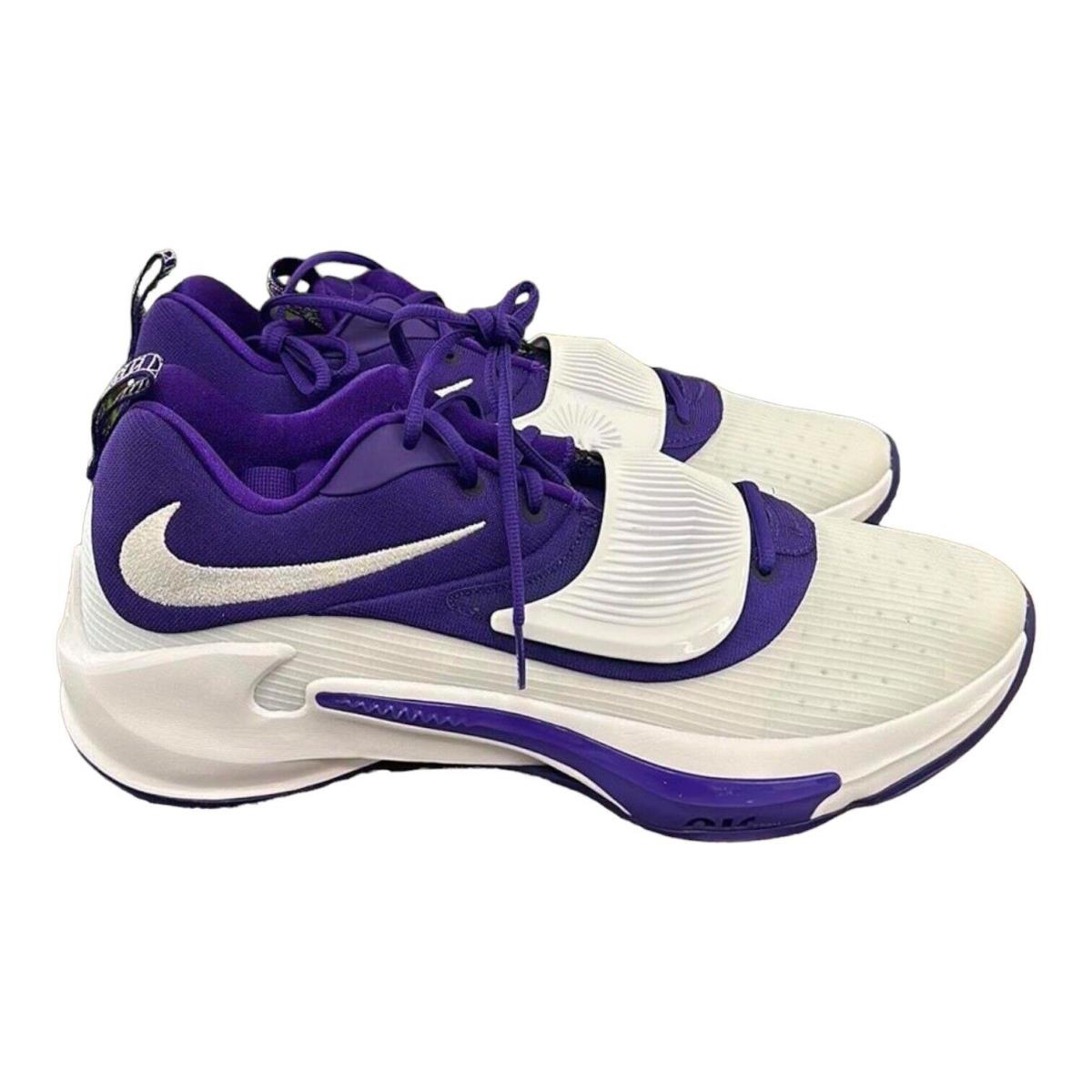 Nike Zoom Freak 3 Purple White Men`s Basketball Sneakers Promo DM7378500 Size 17 - Purple