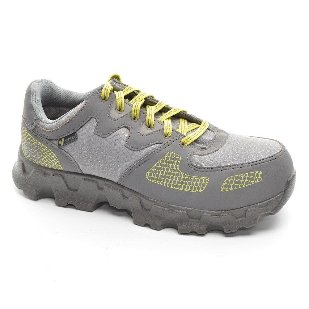 Ladies Timberland Powertrain Sneaker 6.5 M Gray Leather Lace Up Shoes