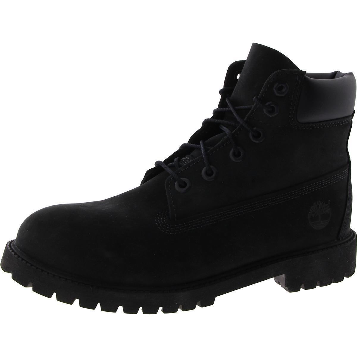 Timberland Womens Black Leather Ankle Boots Shoes 7 Medium B M Bhfo 2654