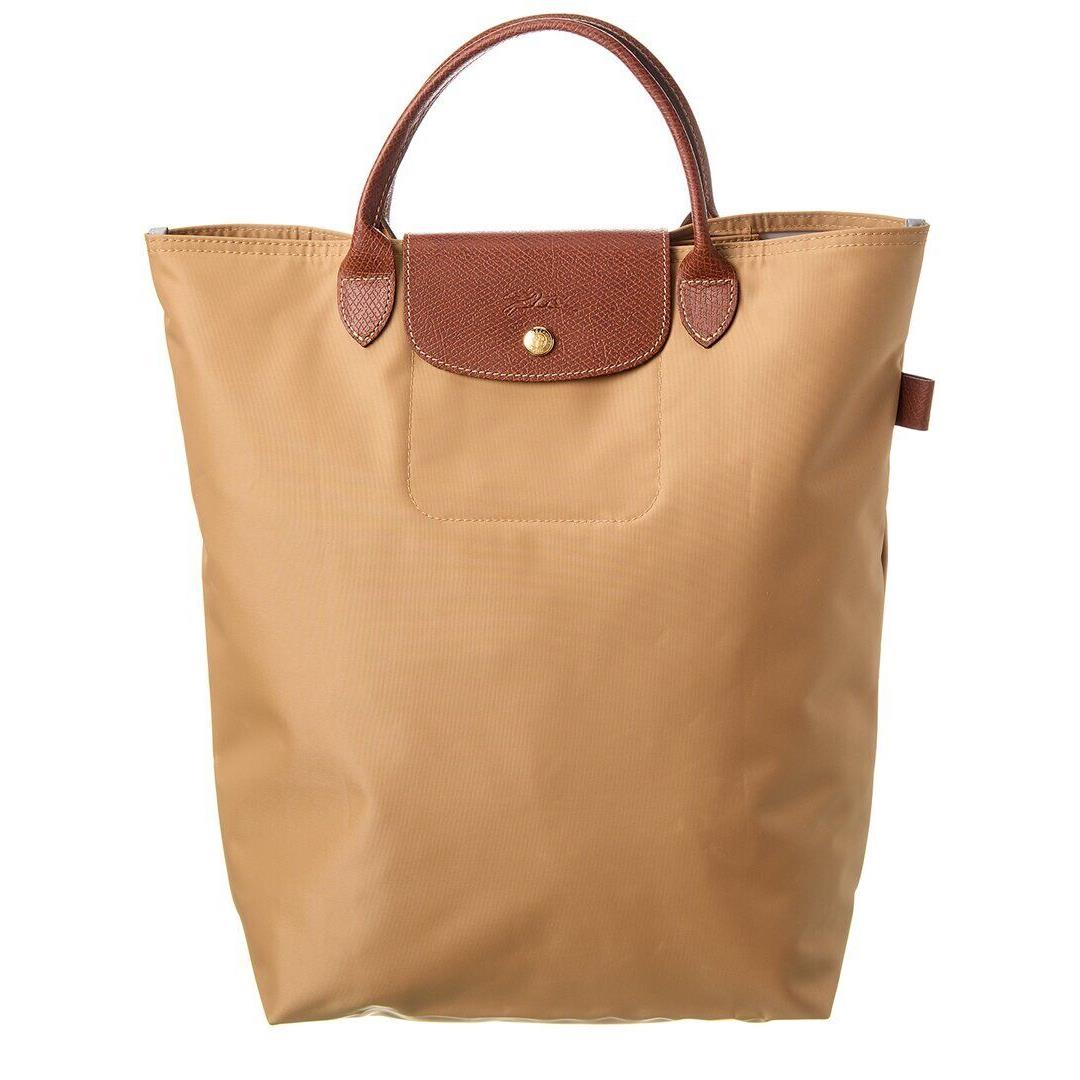 Longchamp NA Le Pliage Medium Canvas Short Handle Tote Women`s Brown