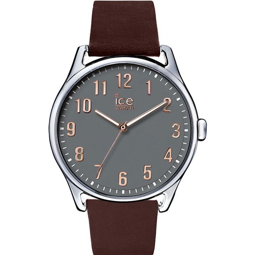 Unisex Ice-watch Icetime Brown Leather Strap Watch ICE-013046