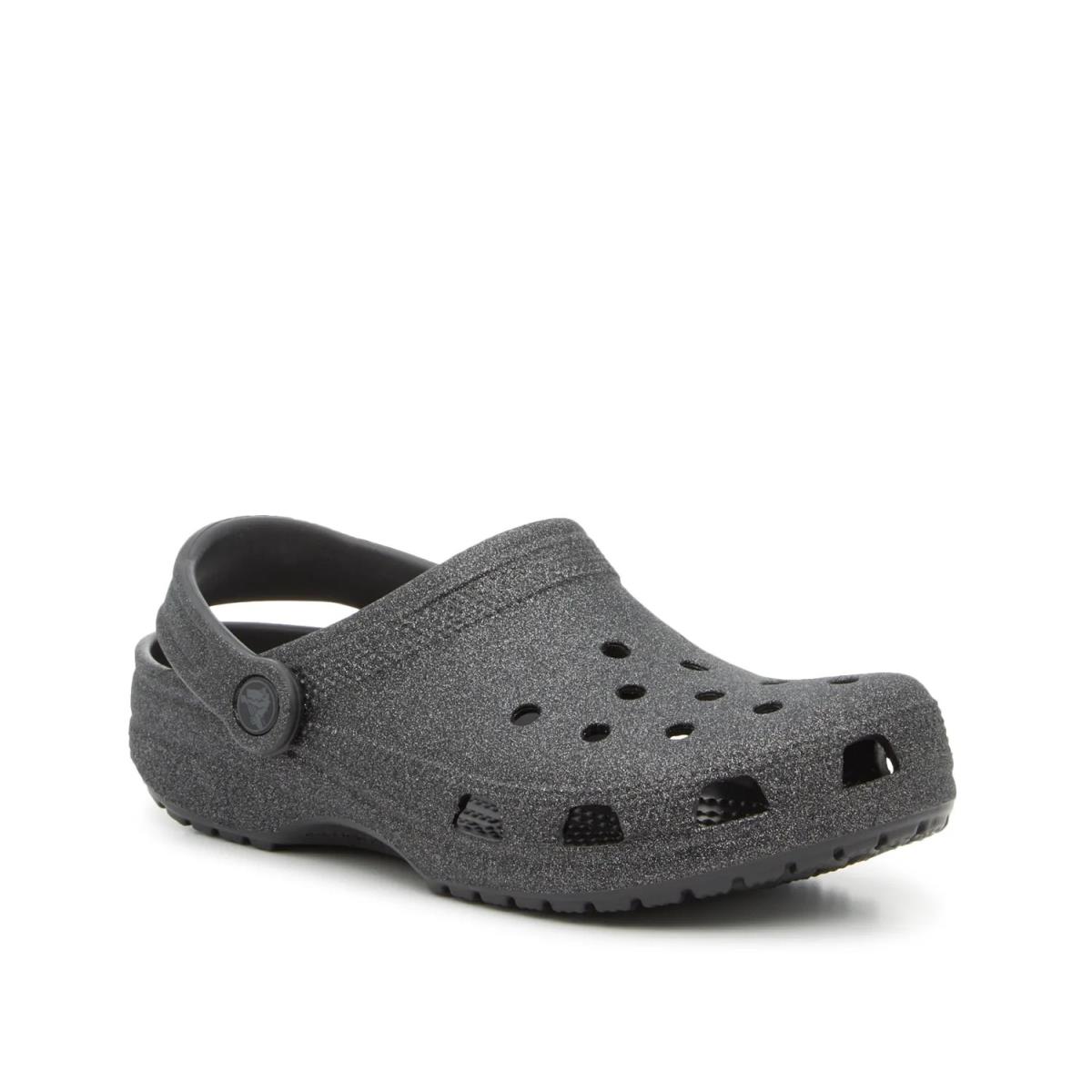 Man`s Casual Shoes Crocs Classic Glitter Clog - Black Sparkle