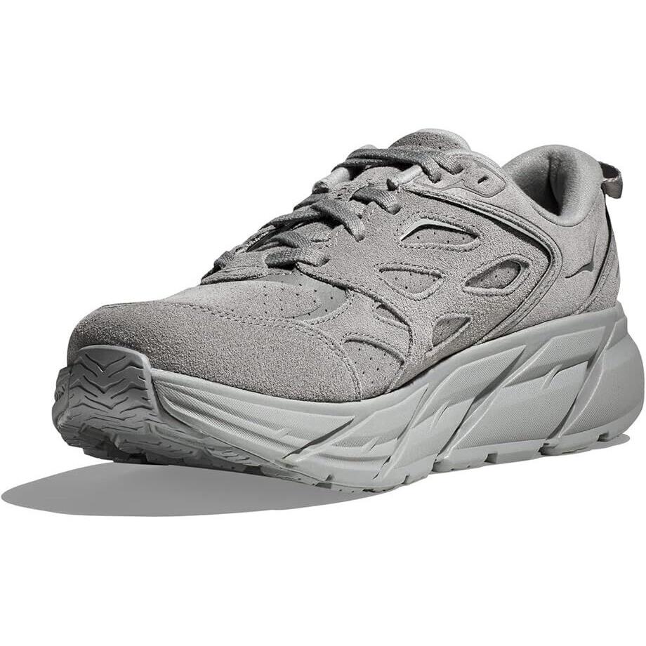 Hoka One One Clifton L Suede 1122571-LLTN Men`s 10 Gray Lifestyle Shoes TF1850 - Gray