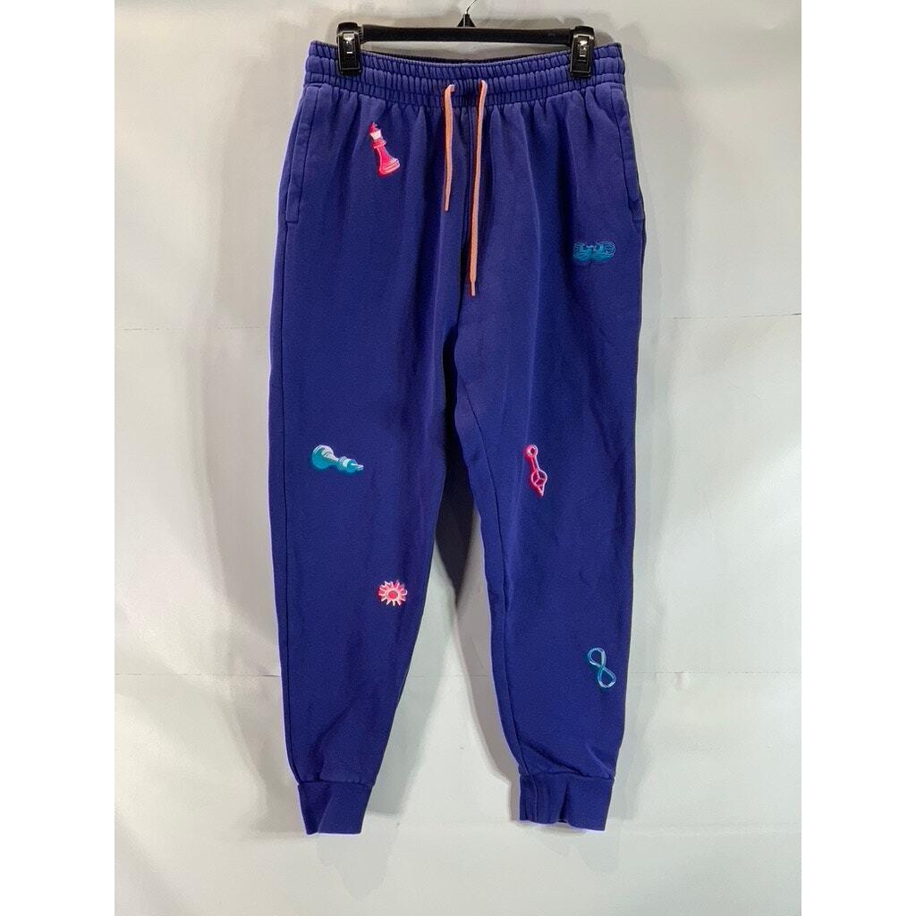 Nike Men`s Blue Fleece Lebron James Standard-fit Drawstring Jogger Pants SZ S