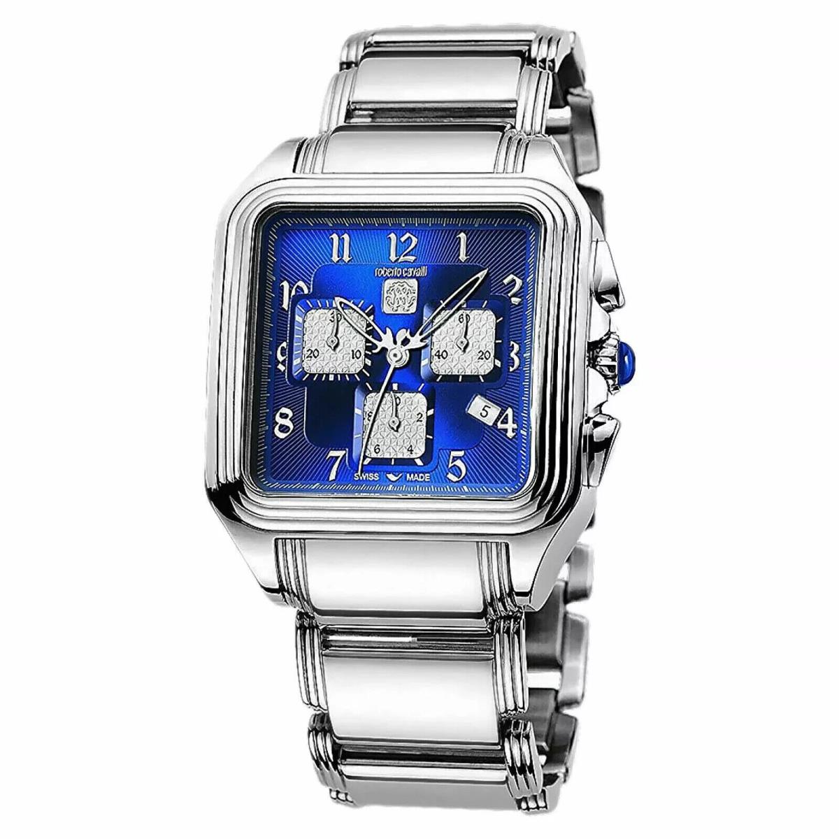 Roberto Cavalli R725369235 Chronograph Stainless Silver Tone Venom Men`s Watch