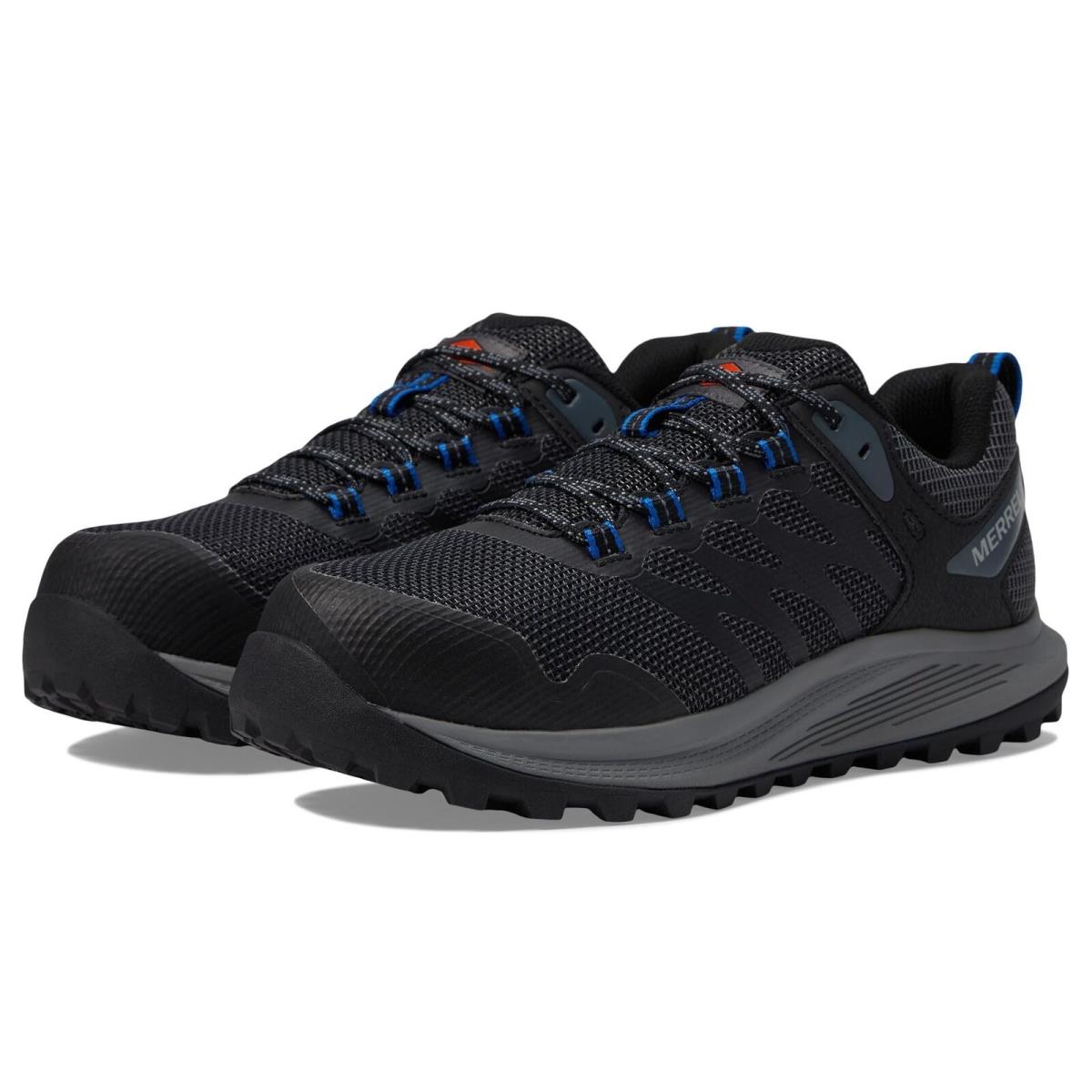 Merrell Men`s Nova 3 Carbon Fiber Industrial Shoe Black/blue 7.5