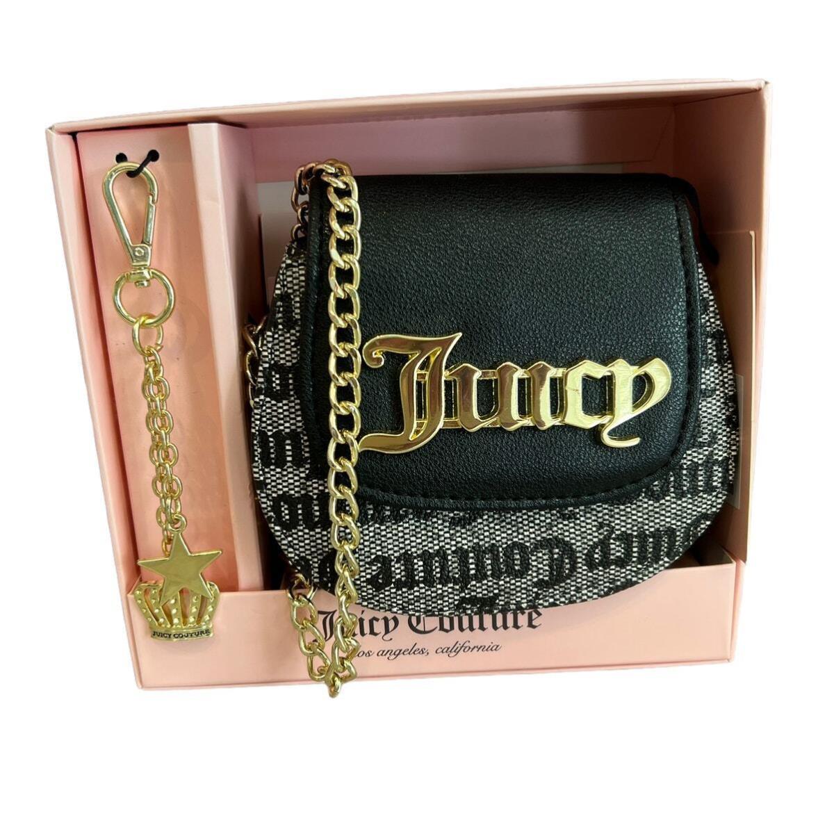 Juicy Couture Mini Gold Chain Crossbody Bag Set Bonus Keychain Tote