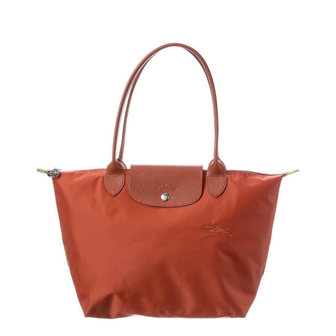 Longchamp Le Pliage Green Medium Canvas Tote Women`s Red