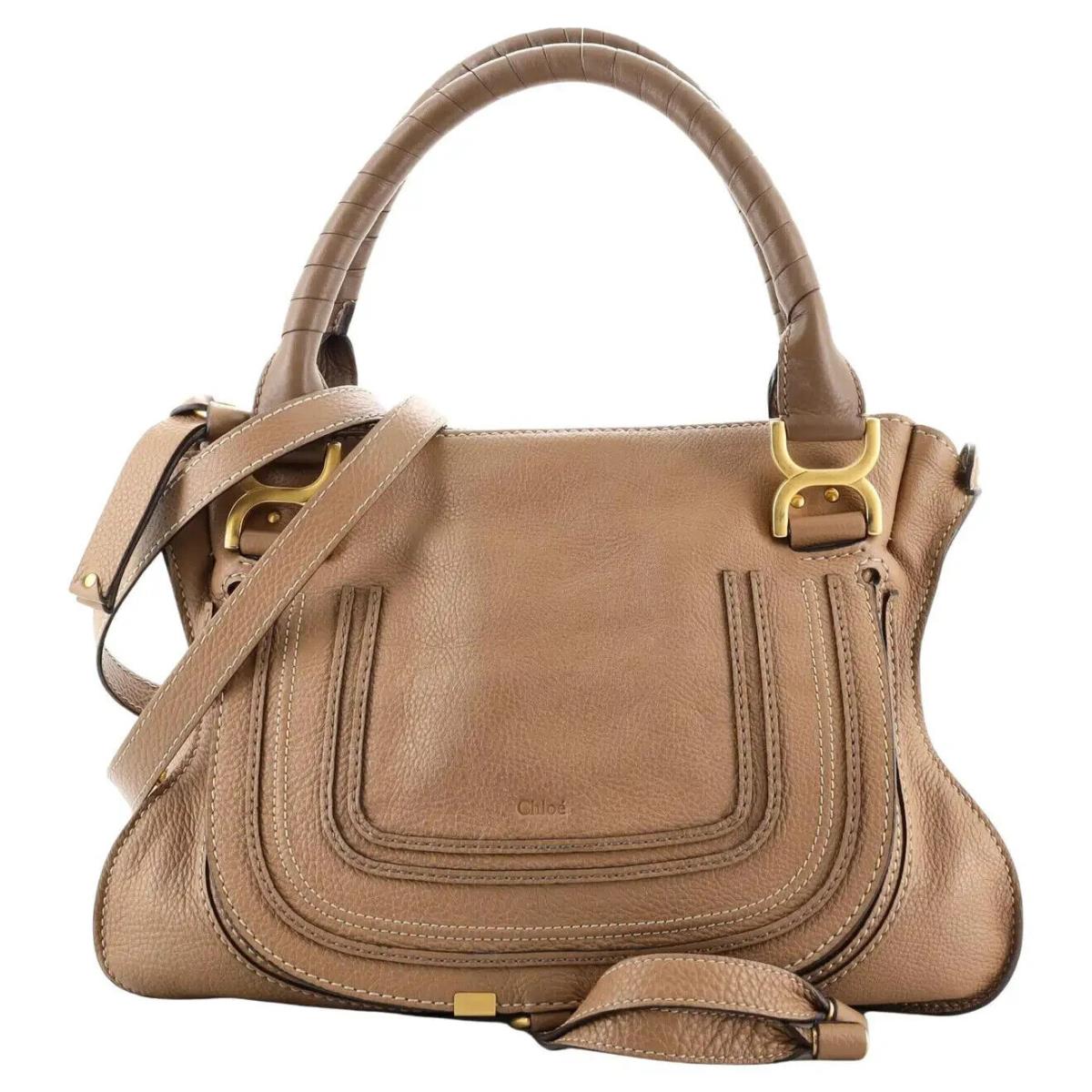 Chloe V5305 Brown Marcie Medium Leather Satchel Size 14x12.5x5.5