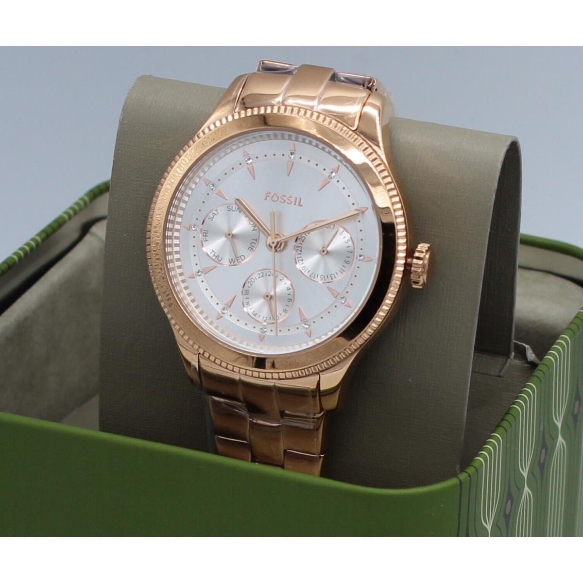 Fossil Brynn Multifunction Crystals Rose Gold Women`s BQ3993 Watch