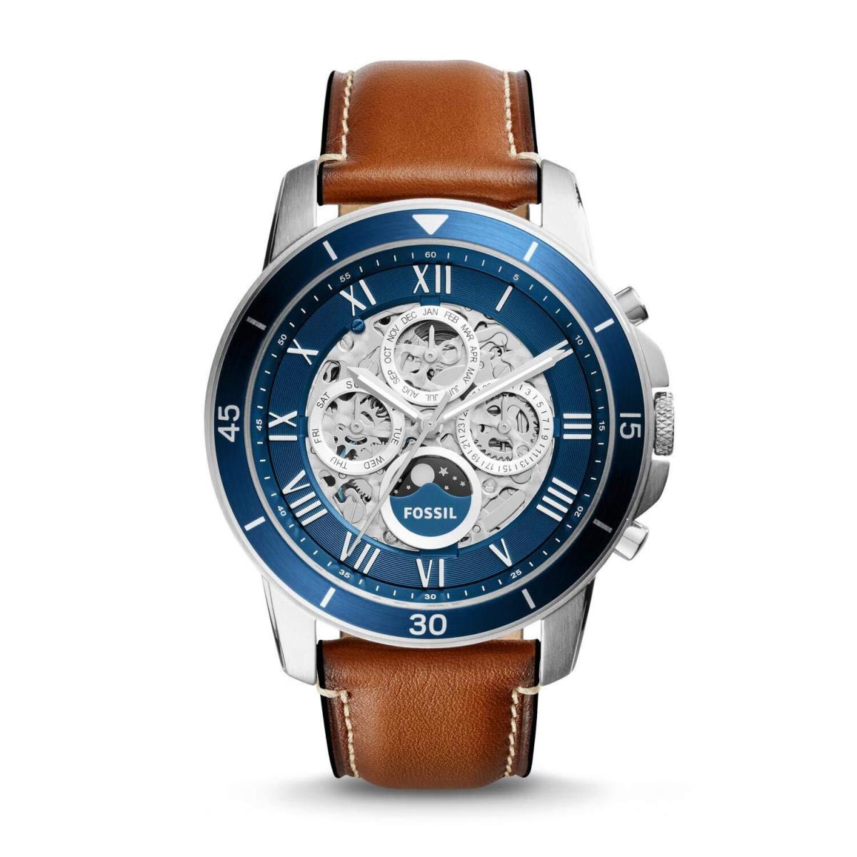Fossil Men`s Grant Sport Automatic Stainless Steel and Leather Mechanical Watch