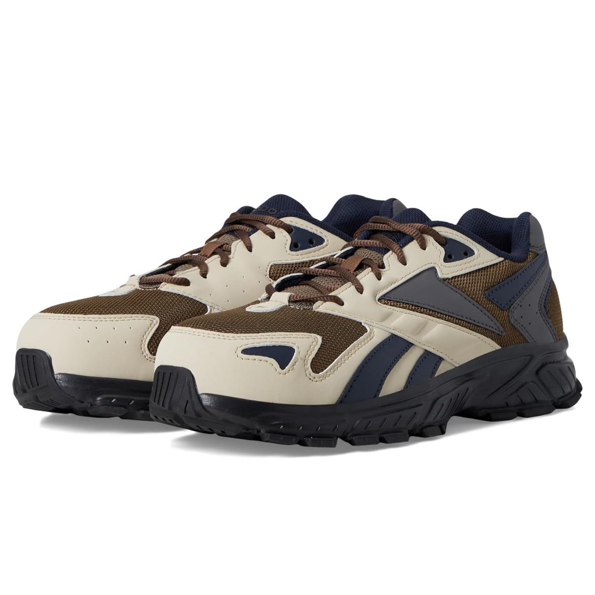 Man`s Sneakers Athletic Shoes Reebok Work Hyperium Work Tan/Blue/Brown